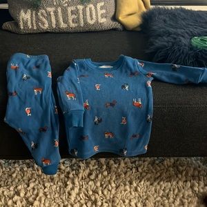 Janie and Jack blue dog two piece pajamas set